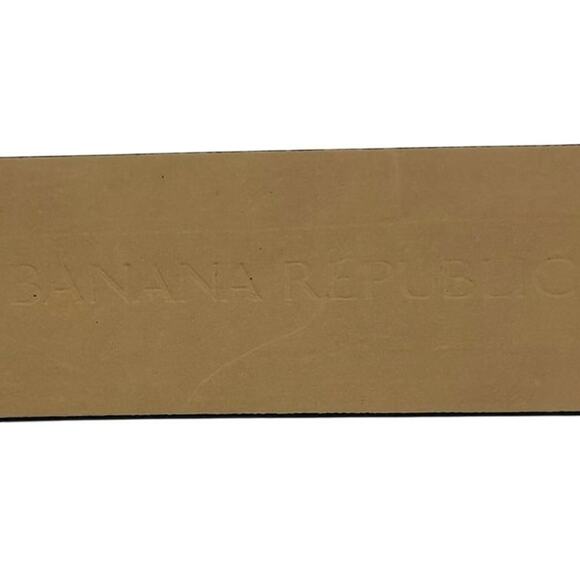Banana Republic Snake Embossed Leather Belt Gold Buckle Size S Black main image 6